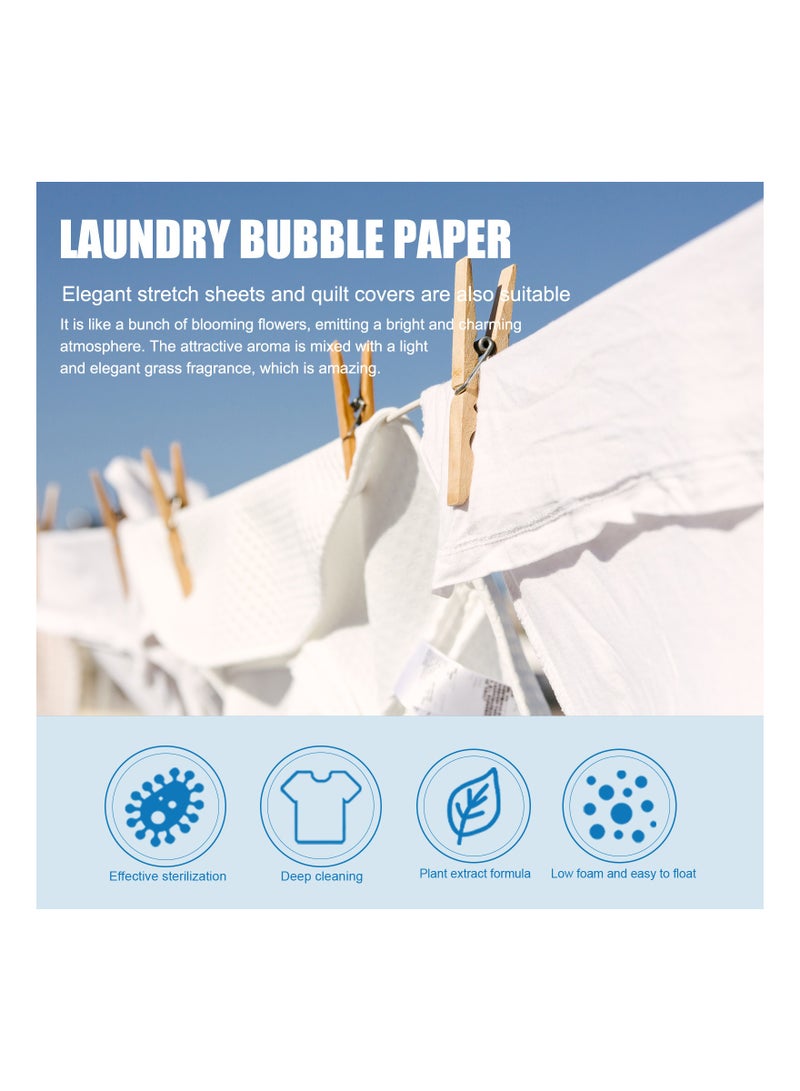 JUE-FISH 30 Pcs Laundry Bubble Paper Cleaning And Stain Removing Concentrated Laundry Tablets Long Lasting Fragrance Preserving Clothing Whitening - Image 5