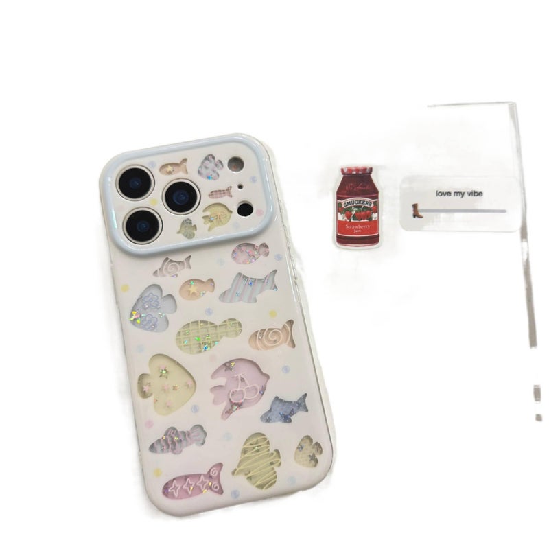 MS غطاء واقي بAcrylic لـ iPhone 15 / 15 Plus / 15 Pro / 15 Pro Max مع حماية من السقوط ومفرغ مع مقاوم للصدمات مع لمعان مع مقاوم للخدش باللون Colorful من الأكريليك - Image 5