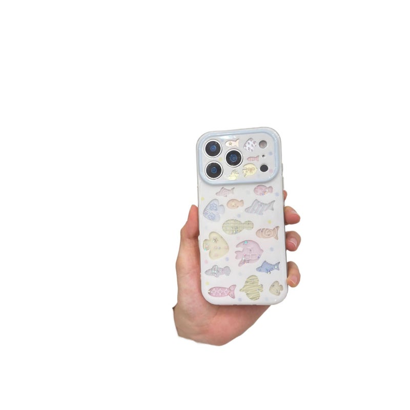 MS غطاء واقي بAcrylic لـ iPhone 15 / 15 Plus / 15 Pro / 15 Pro Max مع حماية من السقوط ومفرغ مع مقاوم للصدمات مع لمعان مع مقاوم للخدش باللون Colorful من الأكريليك - Image 2