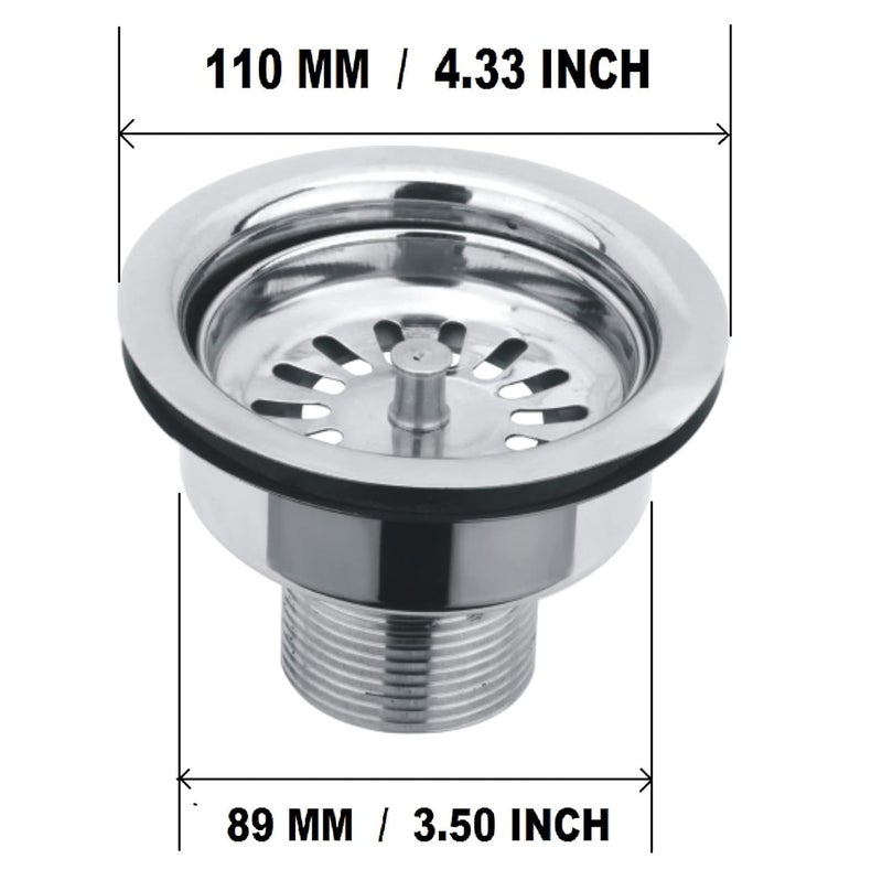 ESTYLO BRAND Stainless Steel Heavy FULL SS 4 INCH Kitchen Waste Coupling for SinkWash Basin Drain Outlet And PVC Connector INDIAN MADE CAT NO 4837 - Image 2