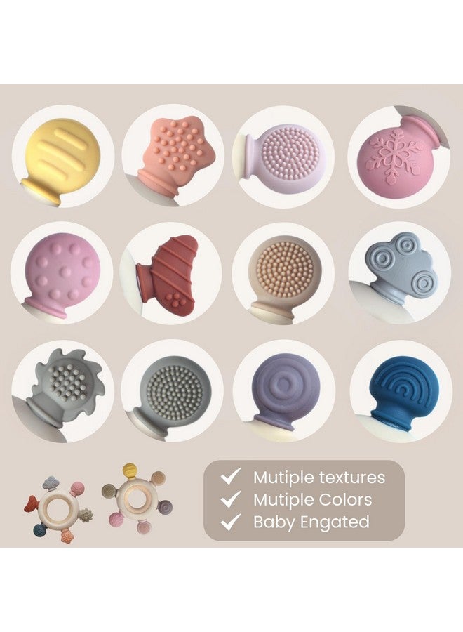 Wenobby 3 Packs Baby Teether Rings for 0-6 6-12 Months Babies, Teething Toys with Pacifier Clip Holder, Baby Chew Toys for Sucking Needs, BPA Free - Image 3