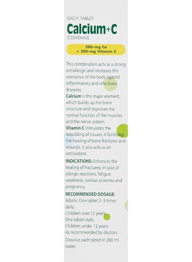 Sanovit Calcium + C - 20 Effervescent Tablets Lemon Flavour - Image 4