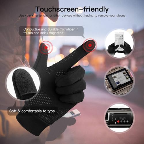 Unigear Running Gloves, Touch Screen Anti-Slip Lightweight Gloves Liners for Cycling Biking Sporting Driving for Men Women (Large) - Image 5