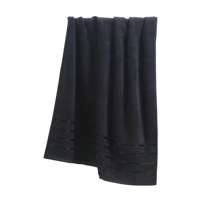 DRYHUG Hotel Collection Superfine Combed Cotton Bath Towel, 680 GSM, 30 x 60 cms, Unique Border Design, Black - Image 4