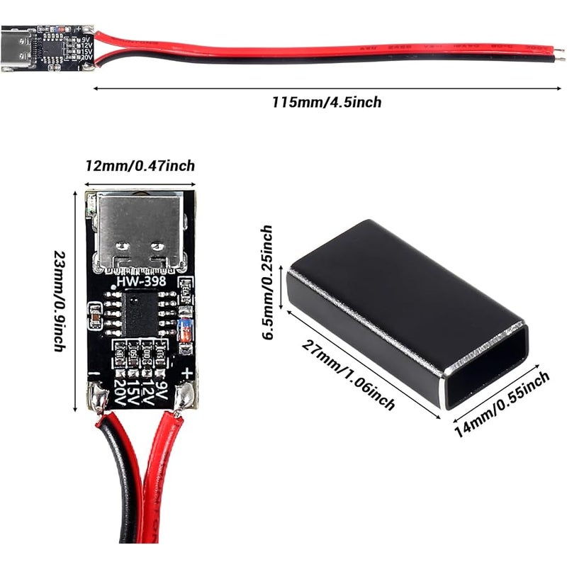 Coliao 5pcs Type-C PD3.0 QC Trigger Board USB-C PD QC 5V 9V 12V 15V 20V DC Fixed Voltage Power Trigger Module 5A with QC Trigger Housing for Household Electronics - Image 2