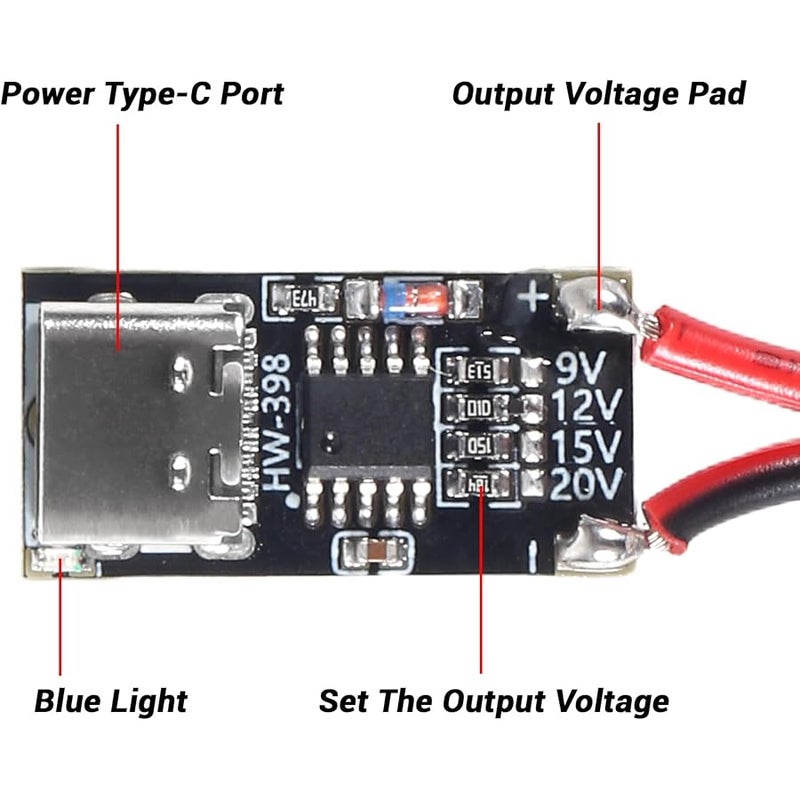 Coliao 5pcs Type-C PD3.0 QC Trigger Board USB-C PD QC 5V 9V 12V 15V 20V DC Fixed Voltage Power Trigger Module 5A with QC Trigger Housing for Household Electronics - Image 3