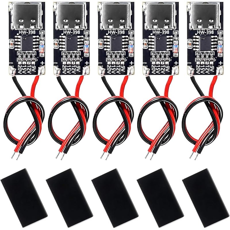 Coliao 5pcs Type-C PD3.0 QC Trigger Board USB-C PD QC 5V 9V 12V 15V 20V DC Fixed Voltage Power Trigger Module 5A with QC Trigger Housing for Household Electronics - Image 1
