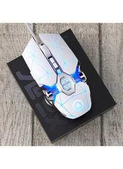 Generic Silver Carving Ghost Shark Electric Competition Mechanical Mouse Wired Mute Game Usb Computer Private Model Generation Wholesale-Color:Matte Black (7-key Water-cooled Light Effect) Custom Macro-audio Version  - Image 4