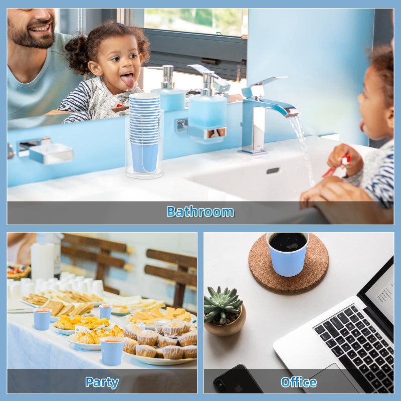 VITVITI 30 PACK Bathroom Mouthwash Cups  Disposable 3.7 OZ Coffee Paper Cup  Small Cup for Mouth Wash/Hot Cold Beverages Liquid/Tea  Blue - Image 4
