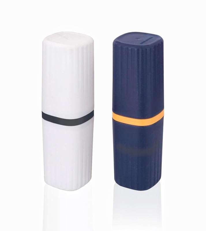 Anshri New Square Toothbrush Holder Multipurpose Storage Holder Cover Organizer for Bathroom Traveling Camping Business Trip and School Use Pack of 2 Multi Color - Image 4