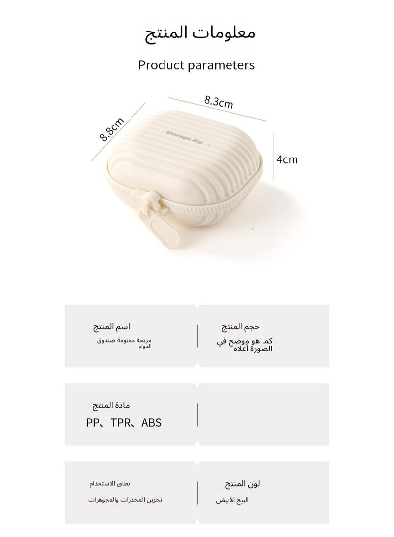 Generic RAMADAN,Small Pill Case, Travel Pill Box, Portable Pill Organizer, Pill Container for Pocket 7 Compartments, Daily Compact Travel Medicine Holder for Pills, Vitamins & Fish Oil (White)  - Image 4