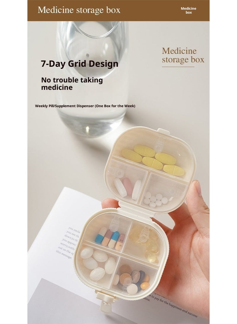 RAMADAN,Small Pill Case, Travel Pill Box, Portable Pill Organizer, Pill Container for Pocket 7 Compartments, Daily Compact Travel Medicine Holder for Pills, Vitamins & Fish Oil (White) - Image 4