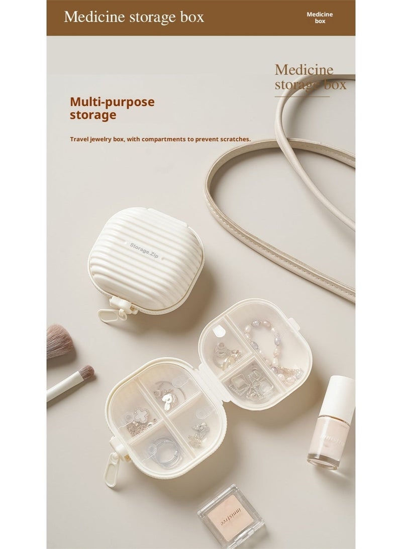 RAMADAN,Small Pill Case, Travel Pill Box, Portable Pill Organizer, Pill Container for Pocket 7 Compartments, Daily Compact Travel Medicine Holder for Pills, Vitamins & Fish Oil (White) - Image 5