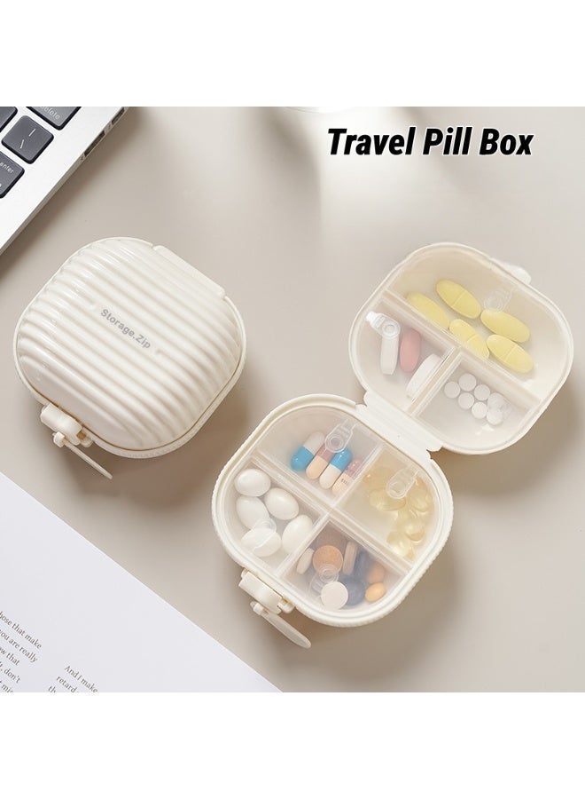 RAMADAN,Small Pill Case, Travel Pill Box, Portable Pill Organizer, Pill Container for Pocket 7 Compartments, Daily Compact Travel Medicine Holder for Pills, Vitamins & Fish Oil (White) - Image 1