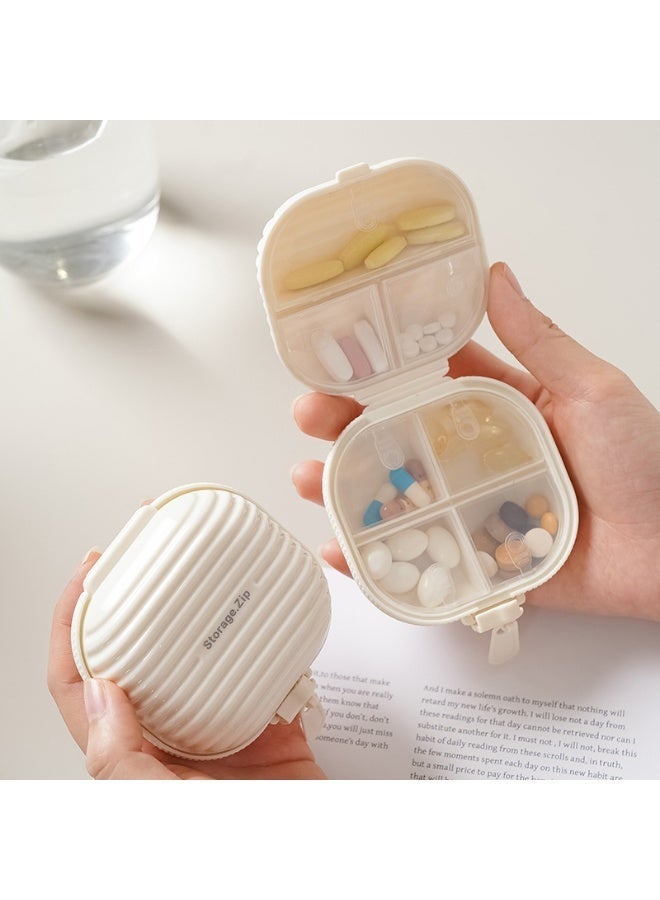 RAMADAN,Small Pill Case, Travel Pill Box, Portable Pill Organizer, Pill Container for Pocket 7 Compartments, Daily Compact Travel Medicine Holder for Pills, Vitamins & Fish Oil (White) - Image 2