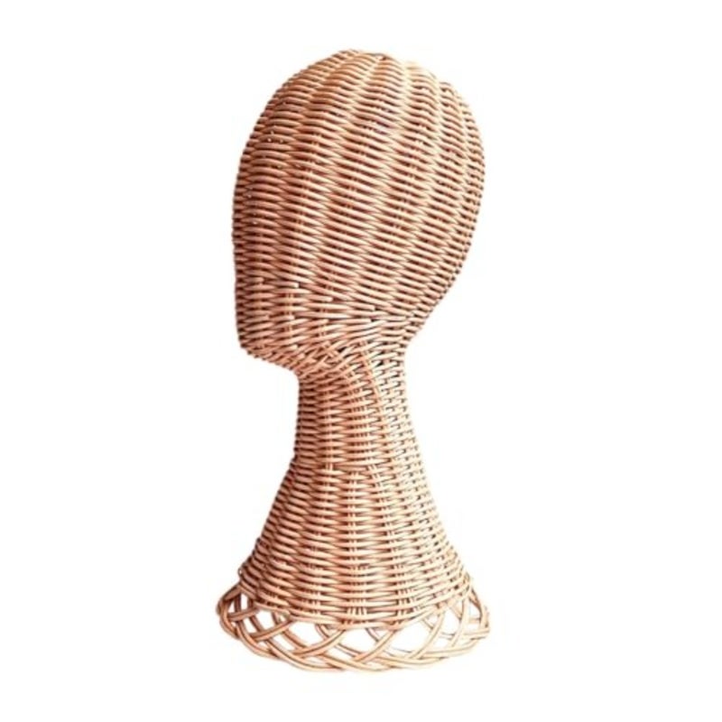 Hat Rack Hat Display Stand, Generic Mannequin Head Hat Display Stand Professional Tall Rattan Hat Rack Wig Stand, for Salon Barber Shop - Image 1