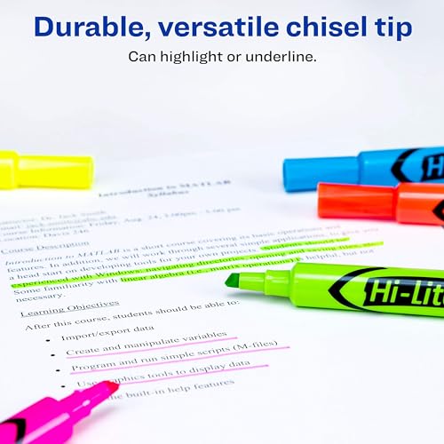 Avery Hi-Liter Desk-Style Highlighters, Smear Safe Ink, Chisel Tip is great for sketch book art, 12 Assorted Colors (98034) - Image 4