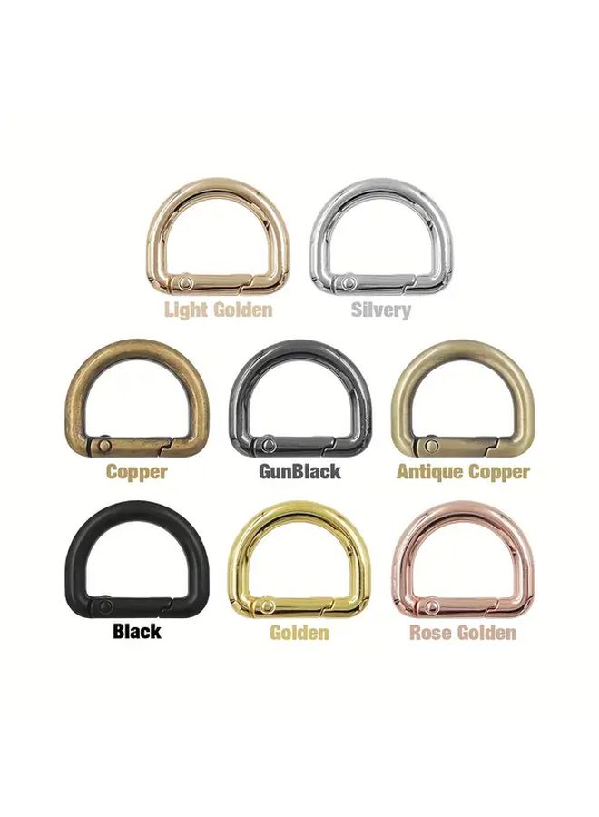 6pcs Golden 16mm D Shaped Spring Rings Clasps Hardware Accessories - Image 3