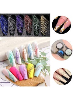 VERONNI Reflective Glitter Spider Gel 6 Colors Spider Gel For Nail Art Wire Drawing Uvled Glitter Gel Nail Polish Disco Pulling Line Silk Spider Painting Drawing Gel Salon & Diy Manicure Liner Nail Art  - Image 5
