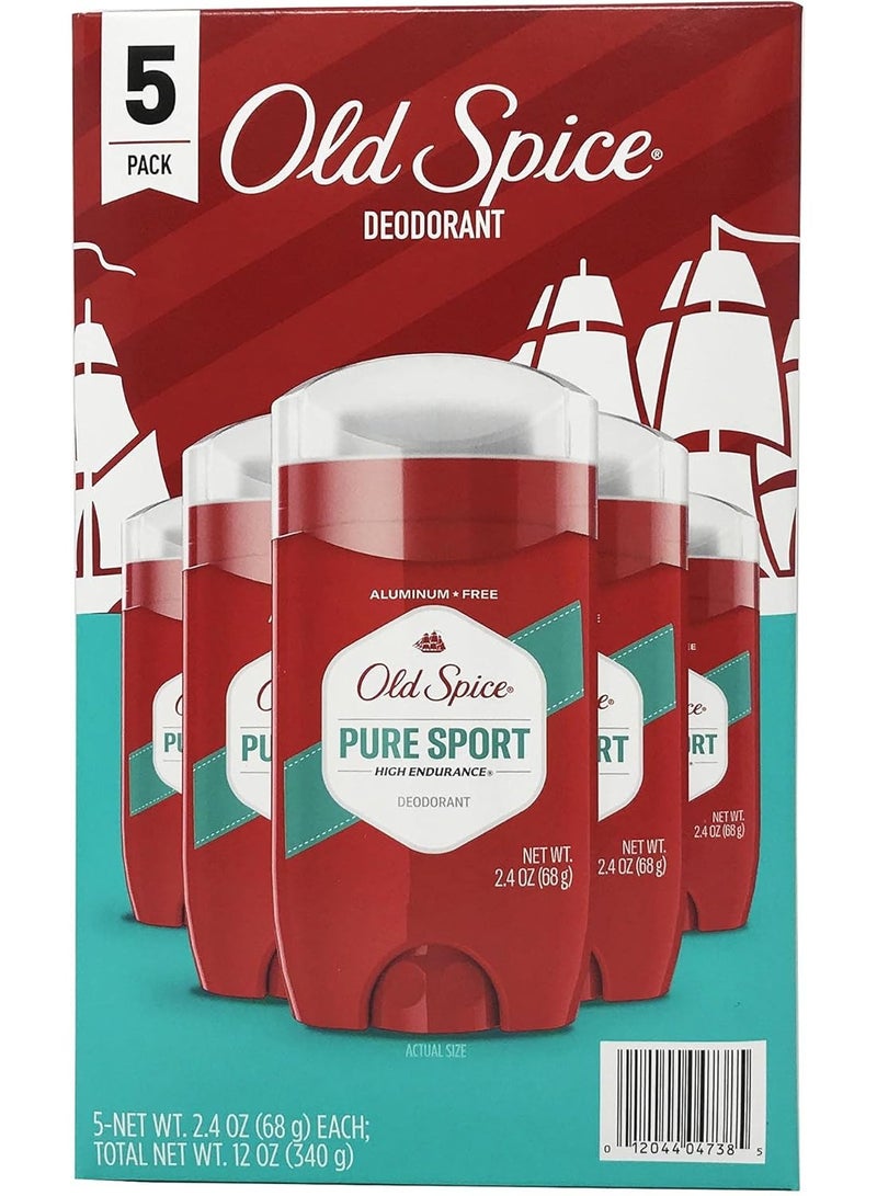 Old Spice Pure Sport Aluminum Free High Endurance Deodorant 5 x 85g  - Image 1