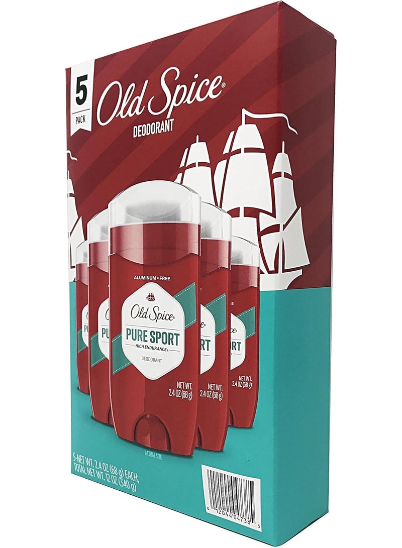 Old Spice Pure Sport Aluminum Free High Endurance Deodorant 5 x 85g  - Image 3