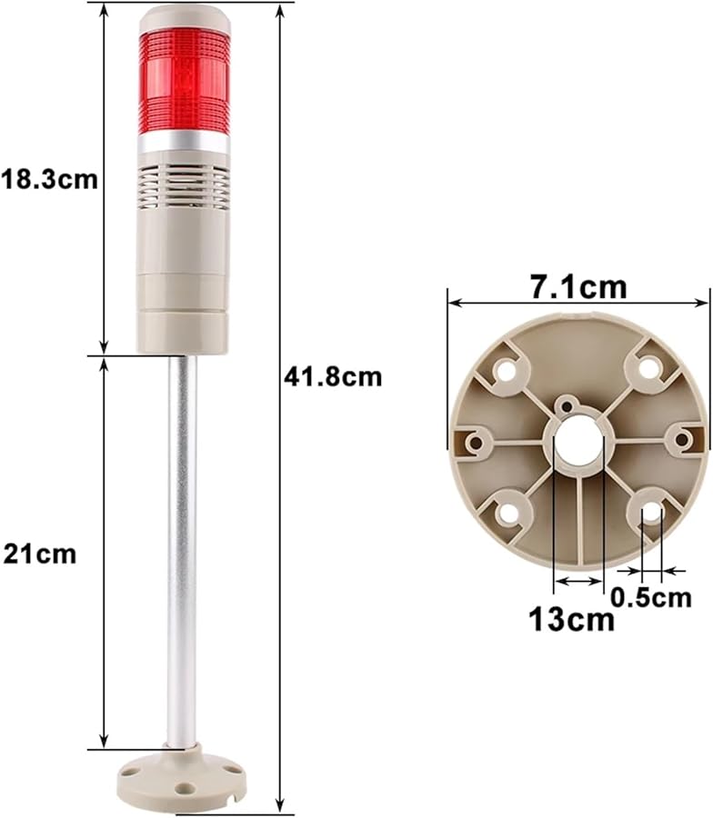 Industrial Tower Signal Warning Light Steady With Sound Dark Grey DC 24V - Image 5