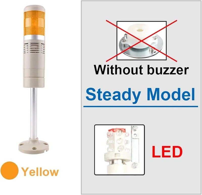 Industrial Tower Signal Warning Light Steady With Sound Dark Grey DC 24V - Image 3