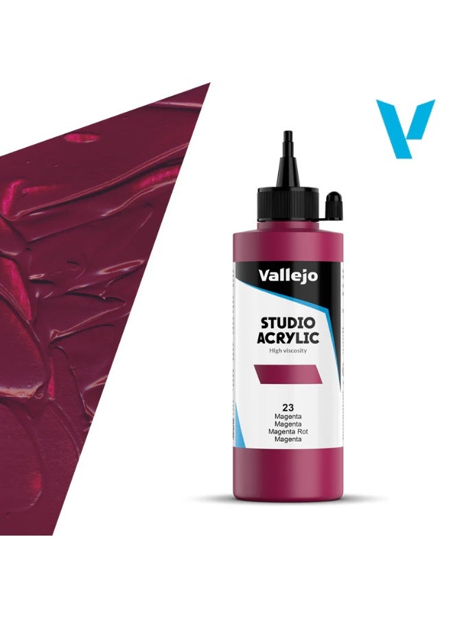 فاليجو طلاء أكريليك للفنانين 23 ماجنتا 200 مل - درجة الاستوديو، مقاوم للضوء وغير سام