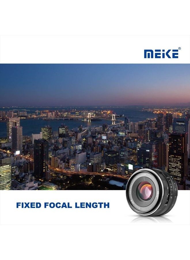 Meike - 35mm F1.7 Large Aperture Manual Focus Prime Fixed Lens APS-C Compatible with Sony E-Mount Mirrorless Cameras NEX 3 3N NEX 5R NEX 6 7 A6600 A6400 A5000 A5100 A6000 A6100 A6300 A6500 A3000 - Image 1