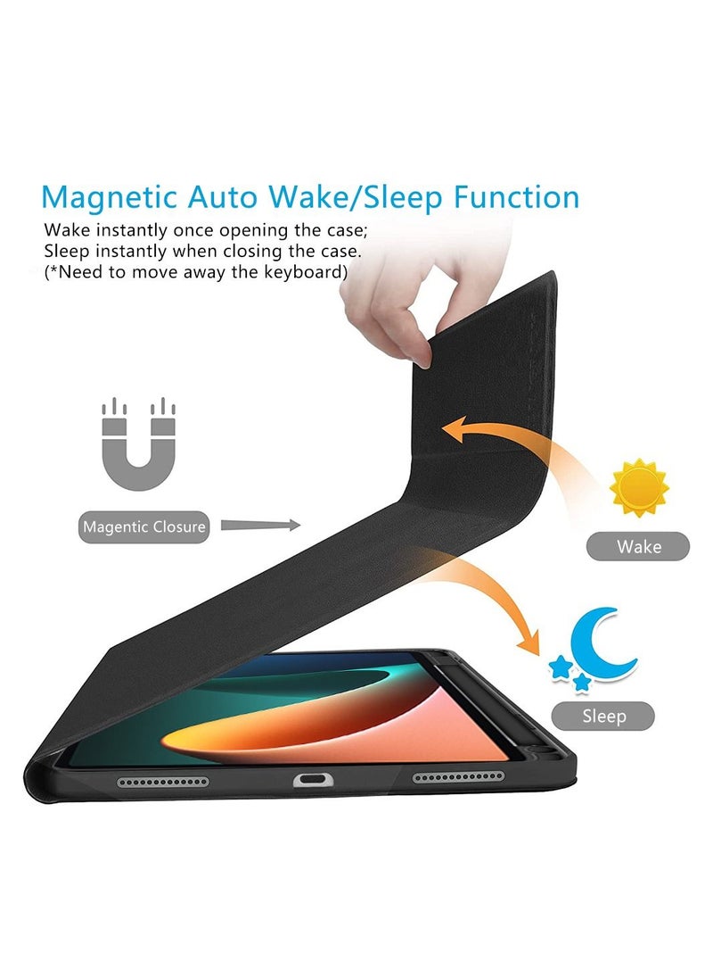 Generic - Keyboard case for Xiaomi Mi Pad 6 / Pad 6 Pro Ultra-thin PU leather Cover Detachable Bluetooth Keyboard with Arabic and English letter Touchpad and Pen Holder for Xiaomi Pad 6 / Pad 6 Pro - Image 1