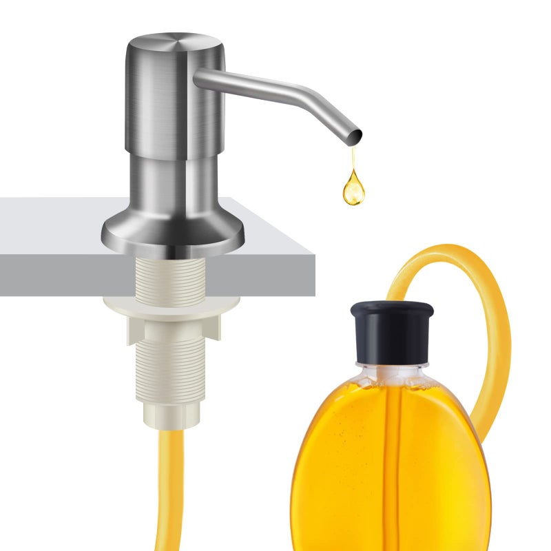 Soap Dispenser for Kitchen Sink and Extension Tube Kit Stainless Steel SoapDispenser with 47 Inches Tube Connects Directly to Soap Bottle Hand and Dish Soap Dispenser Pump Brushed Nickel