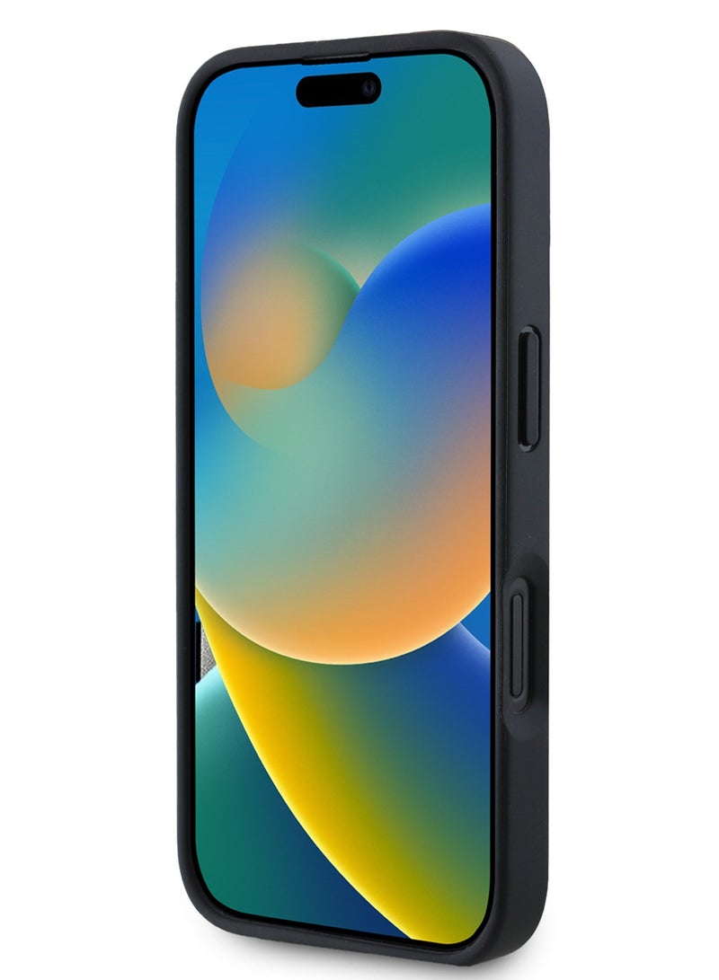 GUESS New 4G PU Leather Case with Triangle Logo for iPhone 16 Pro / Drop protection / Slim Profile / Lightweight / Comfortable Grip-Black - Image 5