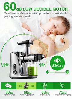 amzchef AMZCHEF Juicer Machines Slow Masticating Juicer Extractor Cold Press Juicer with Two Speed Modes LED display Easy to Clean Brush & Quiet Motor for Vegetables&Fruits  - Image 5