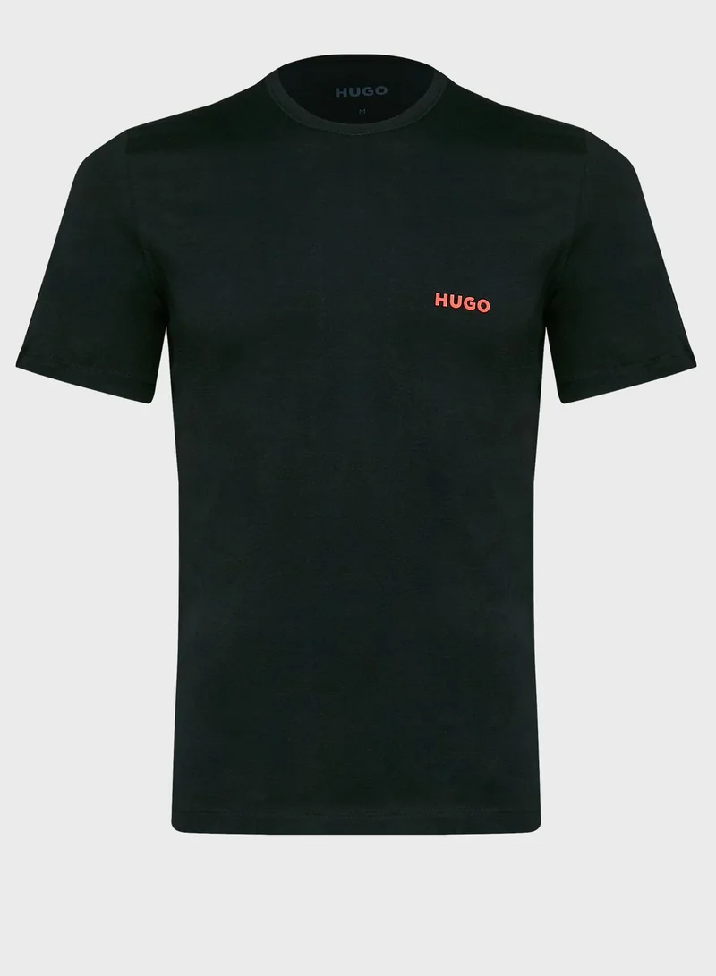 HUGO 3 Pack Logo Crew Neck T-Shirts