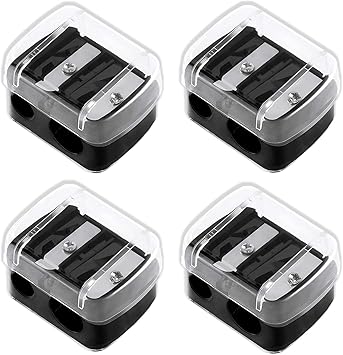 NVTEGR 4 Pcs Eyeliner Sharpener Lip Liner Sharpener 2 Holes Dual Eye Pencil Sharpener Eyebrow Pencil Sharpener for Eyebrow Pencil Eye Pencil Eye Liner Lip Line Brow Pencil - Image 1