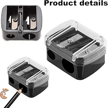 NVTEGR 4 Pcs Eyeliner Sharpener Lip Liner Sharpener 2 Holes Dual Eye Pencil Sharpener Eyebrow Pencil Sharpener for Eyebrow Pencil Eye Pencil Eye Liner Lip Line Brow Pencil - Image 3