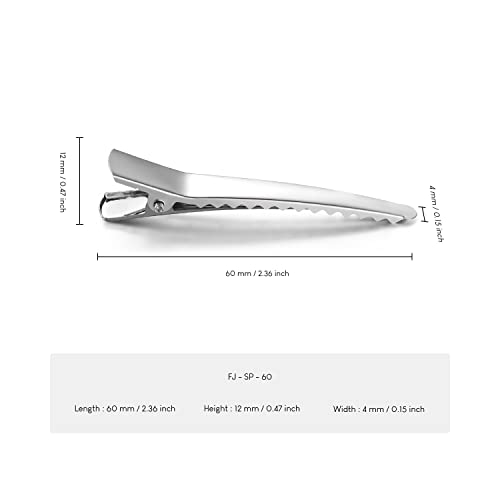 UJOY Flat Metal Single Prong Alligator Duckbills DIY Barrette Bow Hair Clips for Women (Pack of 50) 6cm - Image 3