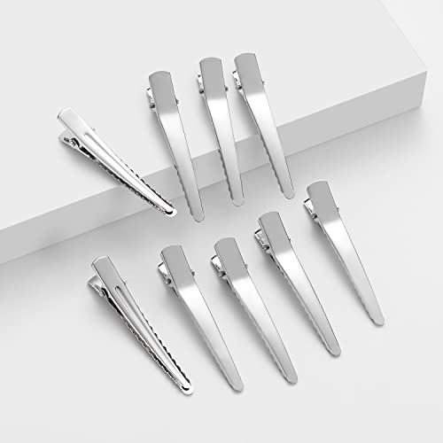 UJOY Flat Metal Single Prong Alligator Duckbills DIY Barrette Bow Hair Clips for Women (Pack of 50) 6cm - Image 2