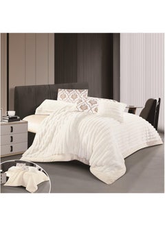 RedRose Elaf Velvet Striped Double Winter Bedspread 7 Pieces Set 