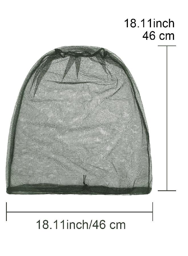 Hestya 4 Pack Mosquito Head Net Face Mesh Net Head Protecting Net for Outdoor Hiking Camping Climbing Walking Mosquito Fly Insects Bugs Preventin (Regular Size, Navy Green)  - Image 3