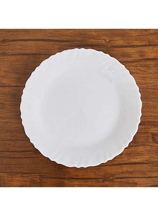 Saaikee Classique Dinner Plates for Dining Table to Serve Salads Fruits Snacks Multi Use Ceramic White Set of 6 (11 Inch) - Image 3