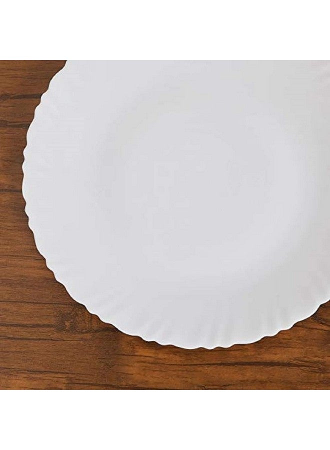 Saaikee Classique Dinner Plates for Dining Table to Serve Salads Fruits Snacks Multi Use Ceramic White Set of 6 (11 Inch) - Image 5