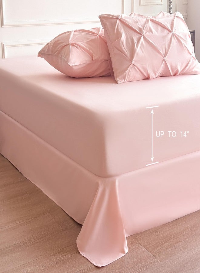 Maple&Stone Full Size Comforter Sets for Girls, 7 Pieces Bedding Sets Full, Pintuck Bed in a Bag Bed Set with Comforter, Sheets, Pillowcases & Shams - Pink - Image 4