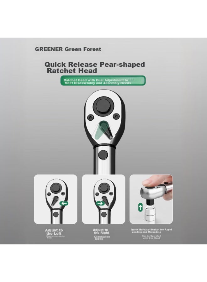 Greener Torque Wrench Bicycle Set, 2.5-30nm, Road Bike Torque Wrench, Adjustable Torque Wrench, 1/4 Small Fly - Image 5