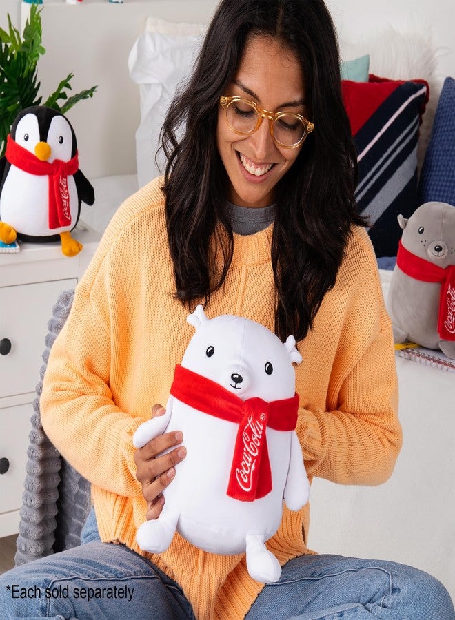 Coca-Cola 9" Polar Bear Snowball Plushies, Soft, Squishy Stuffed Animal, Great Gift for Boy, Girl, Kids & Toddlers for Christmas & Birthdays, Cuddle Pillow, Dorm Bed Décor - Image 3