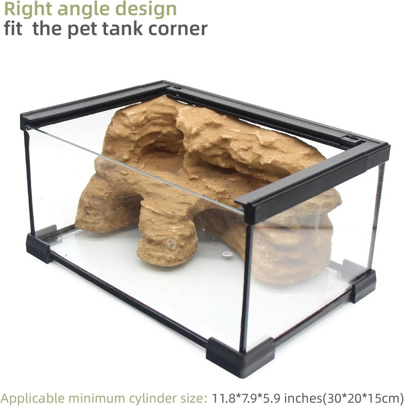 relaqcc Reptile Hide Shale Scape Step Ledge Backdrop, Reptile Corner Rock Basking Platform Cave Hideout Tank Accessories Decorations, Great for Reptiles, Amphibians, Leopard Gecko, Snake, Frogs, Turtle - Image 4
