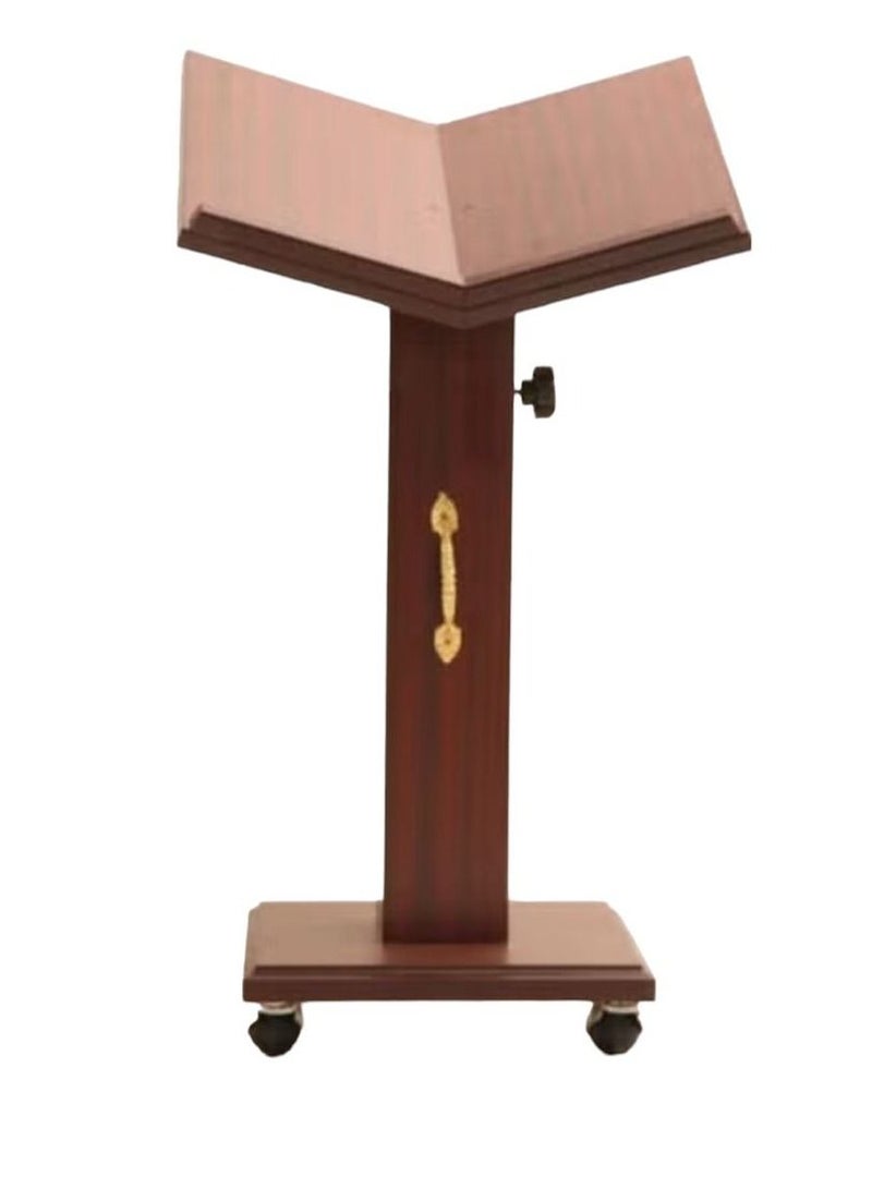 Quran stand / Quran stand, brown wood, height adjustable, 30x125x30 cm