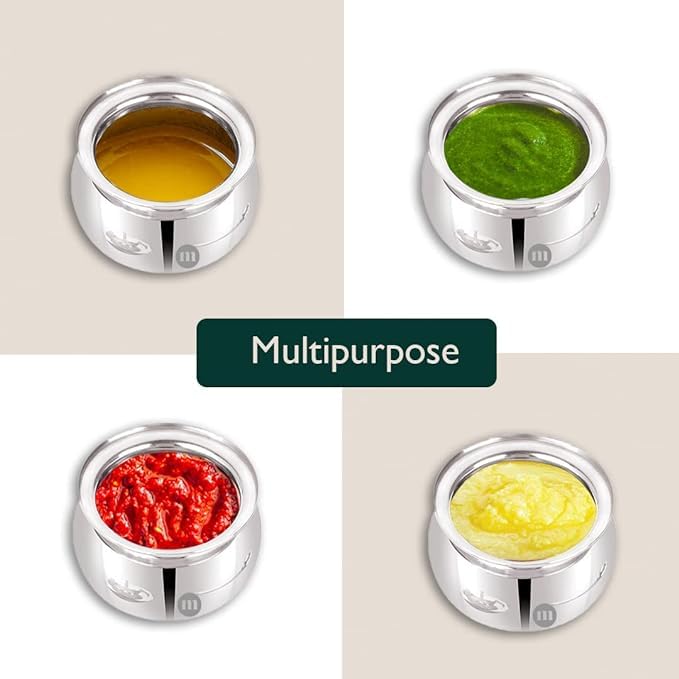 MARU Stainless Steel Ghee Pot With Spoon & Lid, Elegant Ghee Dispenser Container For Kitchen Storage Set, Multipurpose Oil, Sauce, Ghee Storage Container For Kitchen, 350Ml, Silver - Image 5