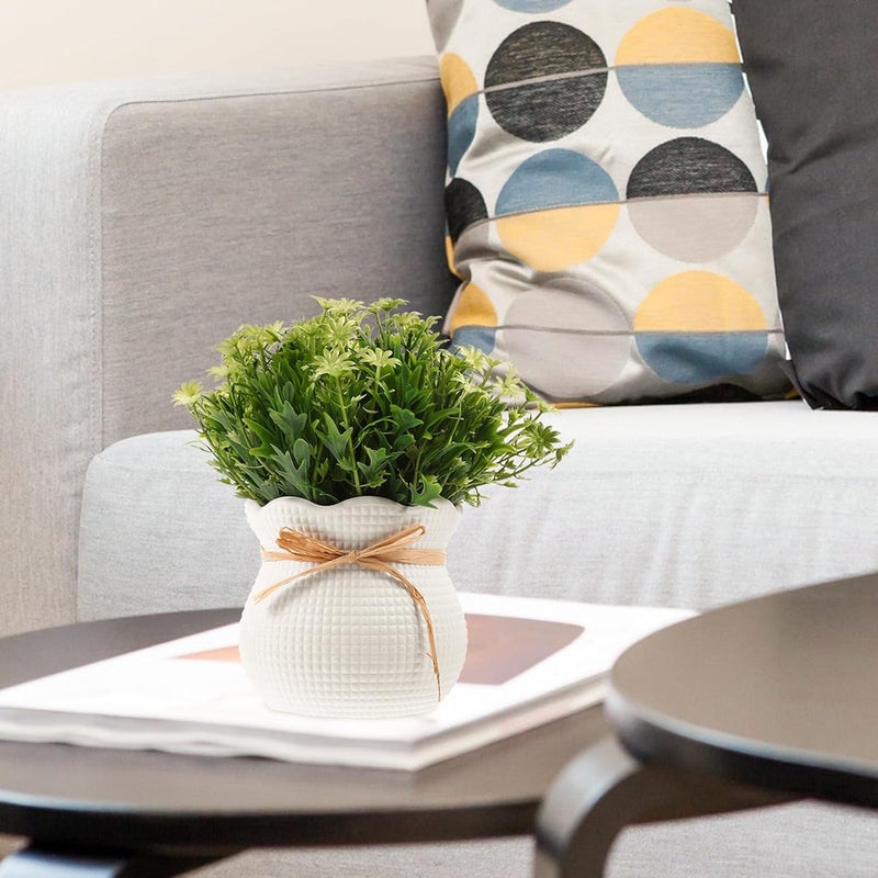 Artificial Bonsai Plant in Pot Small Faux Potted Flower Decorative Fake Flower Plant for Indoor Home Desk Décor Ornament - Image 5