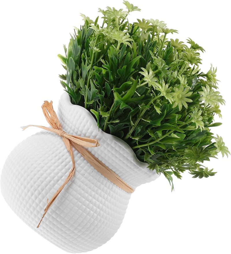 Artificial Bonsai Plant in Pot Small Faux Potted Flower Decorative Fake Flower Plant for Indoor Home Desk Décor Ornament - Image 1